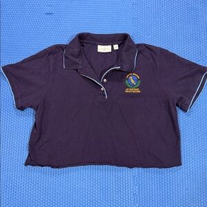 Vintage cropped embroidered polo